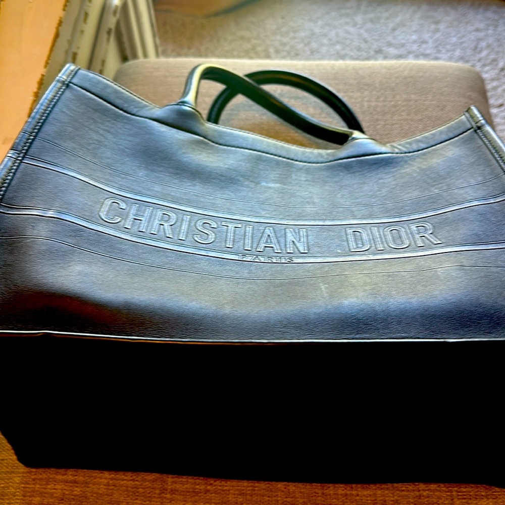 Calfskin Embossed Medium Book Tote Christian Dior